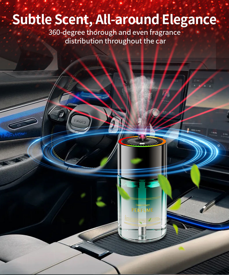 Diffuseur de parfum intelligent pour voiture – 120 ml – USB-C – Éclairage LED RGB