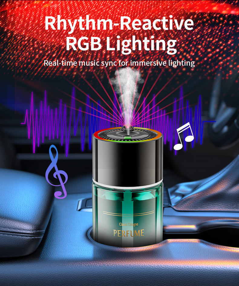 Diffuseur de parfum intelligent pour voiture – 120 ml – USB-C – Éclairage LED RGB