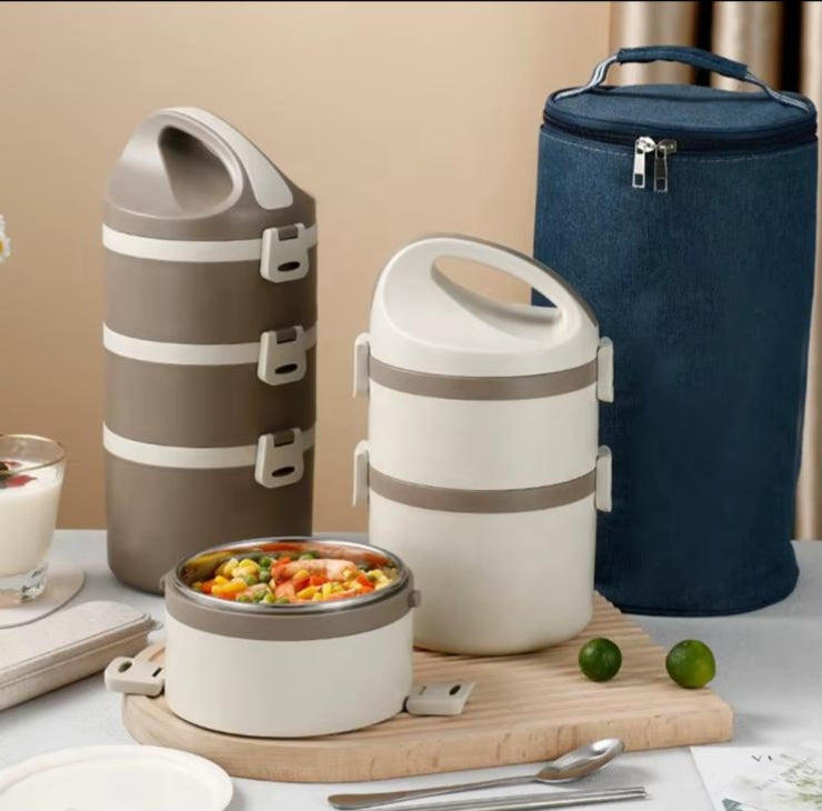 Insulated Multi-Tier Stainless Steel Bento Lunch Box Set
