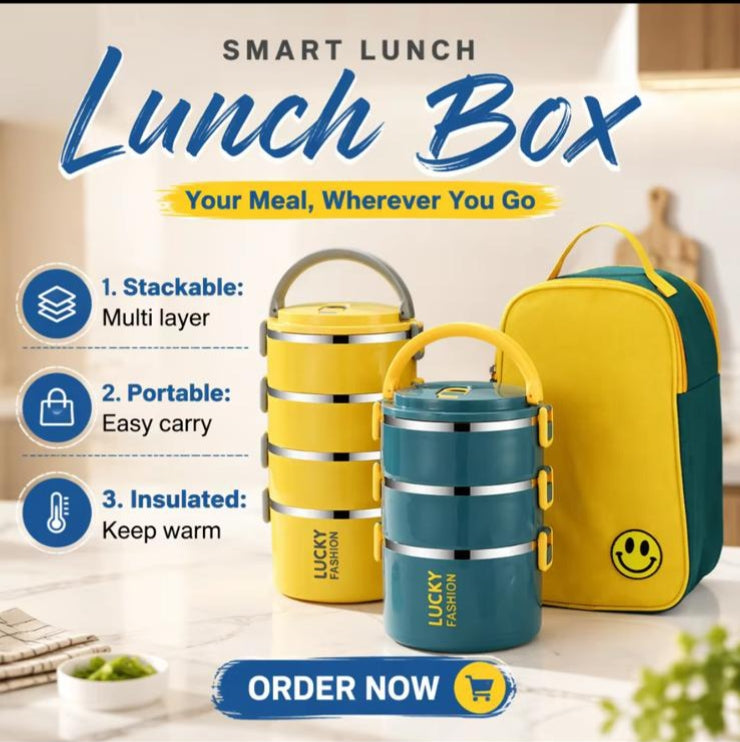 Smart Multi-Layer Insulated Stainless Steel Lunch Box Set