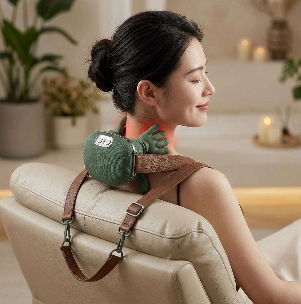 3D Electric Neck & Shoulder Massager – Hand-Simulation Deep Kneading with Heat