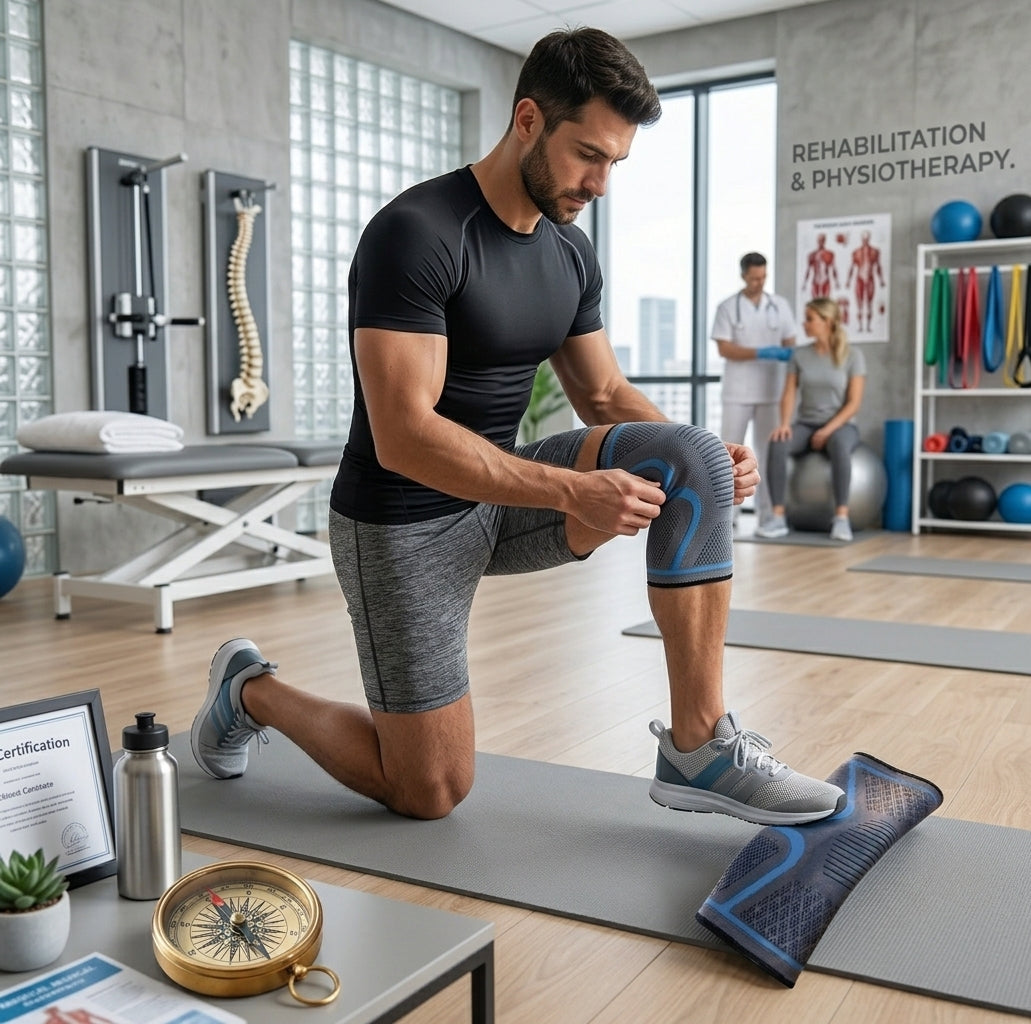 Elastic Compression Knee Support Sleeves – Pair of Flexible Breathable Knee Sleeves